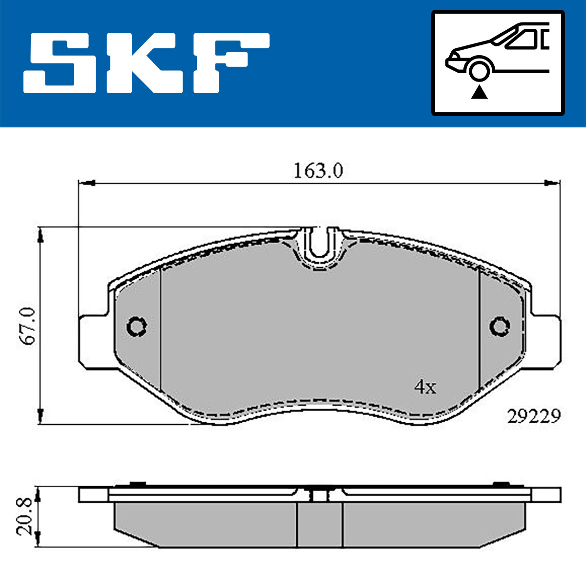 Set placute frana,frana disc VKBP 80089 SKF